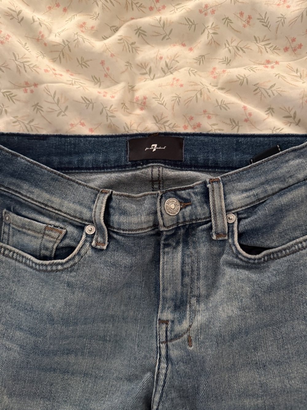 7 For All Mankind Women's Blue Flare Jeans - Picture 2 of 2